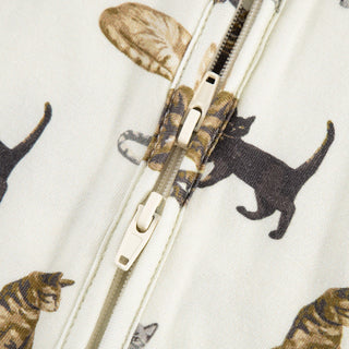 Cotton Stretch Zipper Footed Romper Cat | Milkbarn