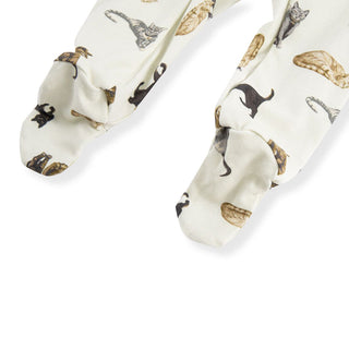 Cotton Stretch Zipper Footed Romper Cat | Milkbarn