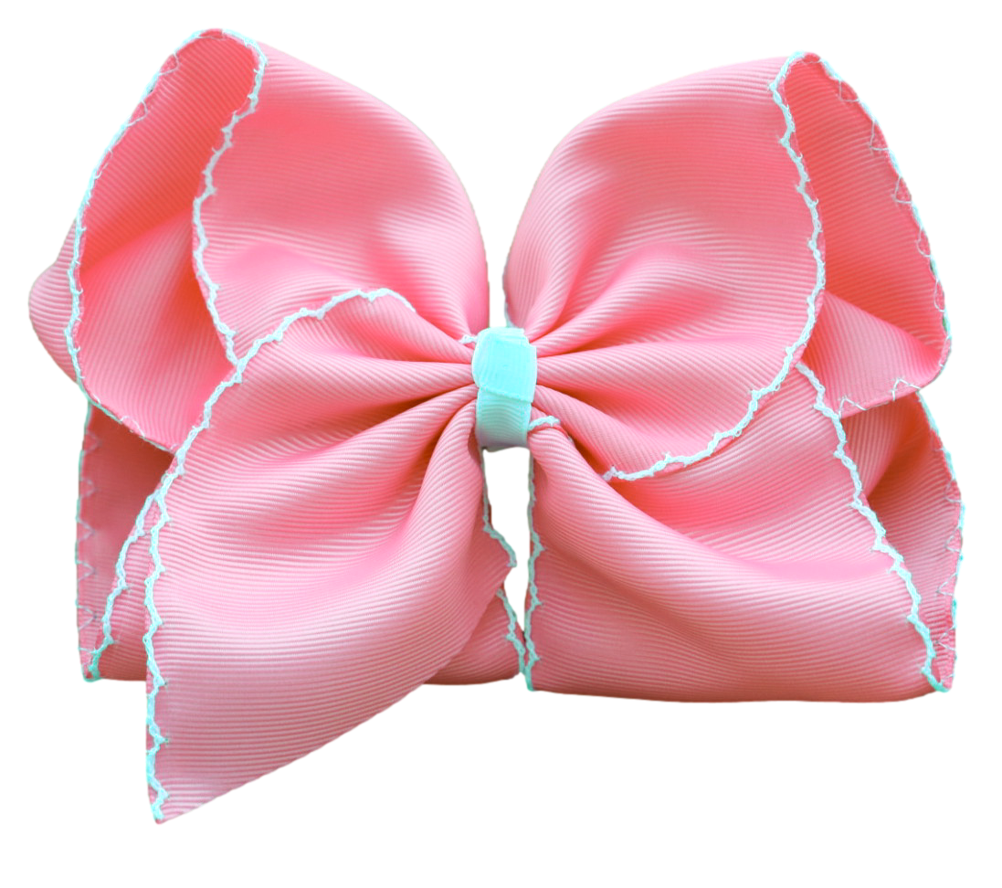 Pink Moon Stitch Hair Bow