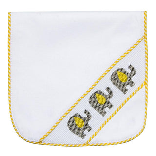 Yellow Elephant Smocked Burp Cloth