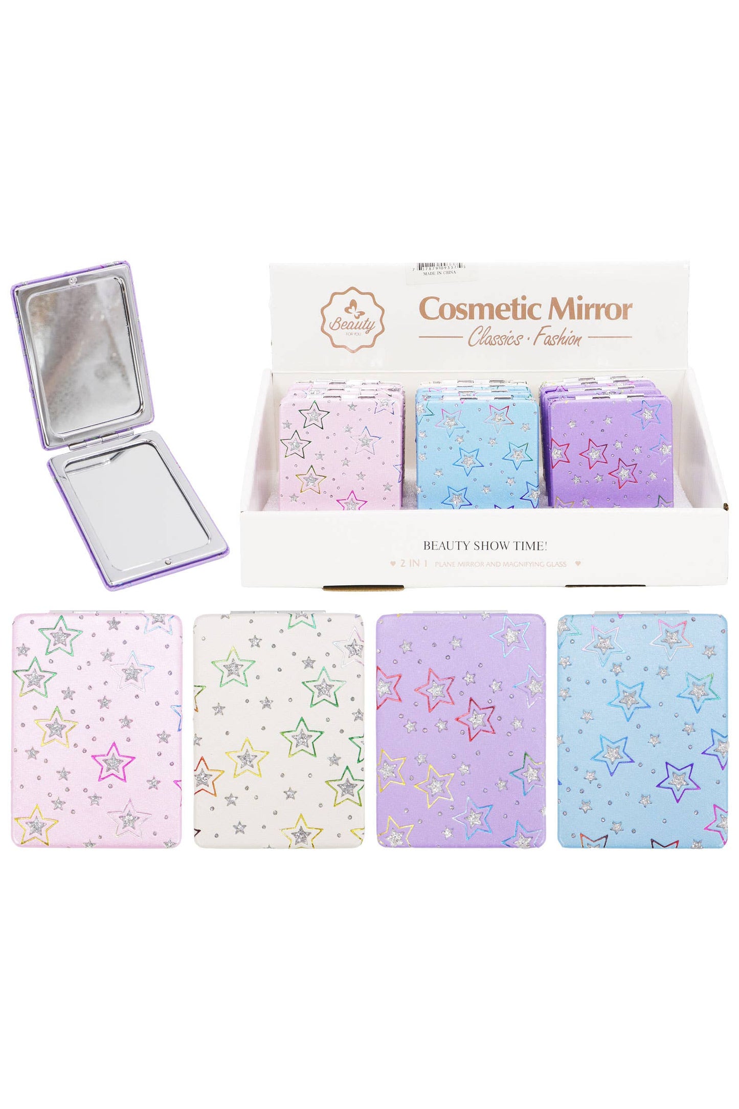 Star Glitter Rainbow Matte Compact Mirror