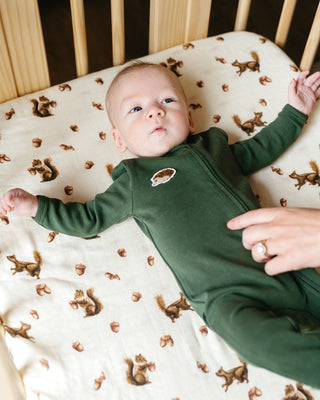 Bamboo Crib Sheet Chipmunk | Milkbarn