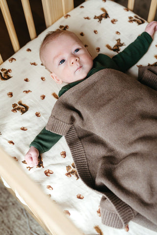 Bamboo Crib Sheet Chipmunk | Milkbarn