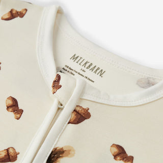 Luxe Stretch Zipper Footed Romper Chipmunk | Milkbarn
