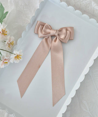 Long Tail Satin Ribbon Bow-Sand Wholesale