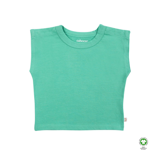 Teal 100% Organic Cotton Short Sleeve Snappy Tee