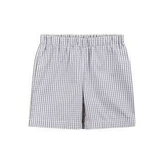 Blue Tractor Smocked Shirt and Gray Shorts Set