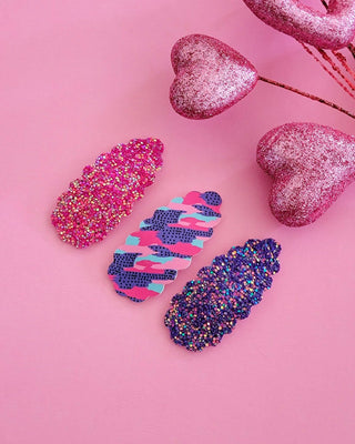 90's Vibes 2.5 inch Scallop Oval Snap Clip 3 pack