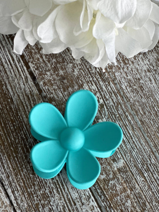 Turquoise Flower Power Hair Clip