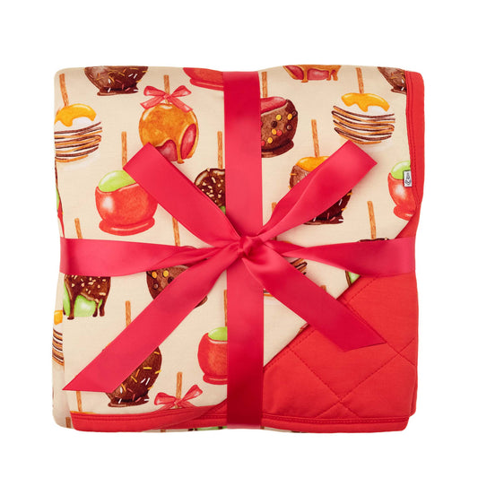 Candy Apples Mini Quilted Bamboo Blanket
