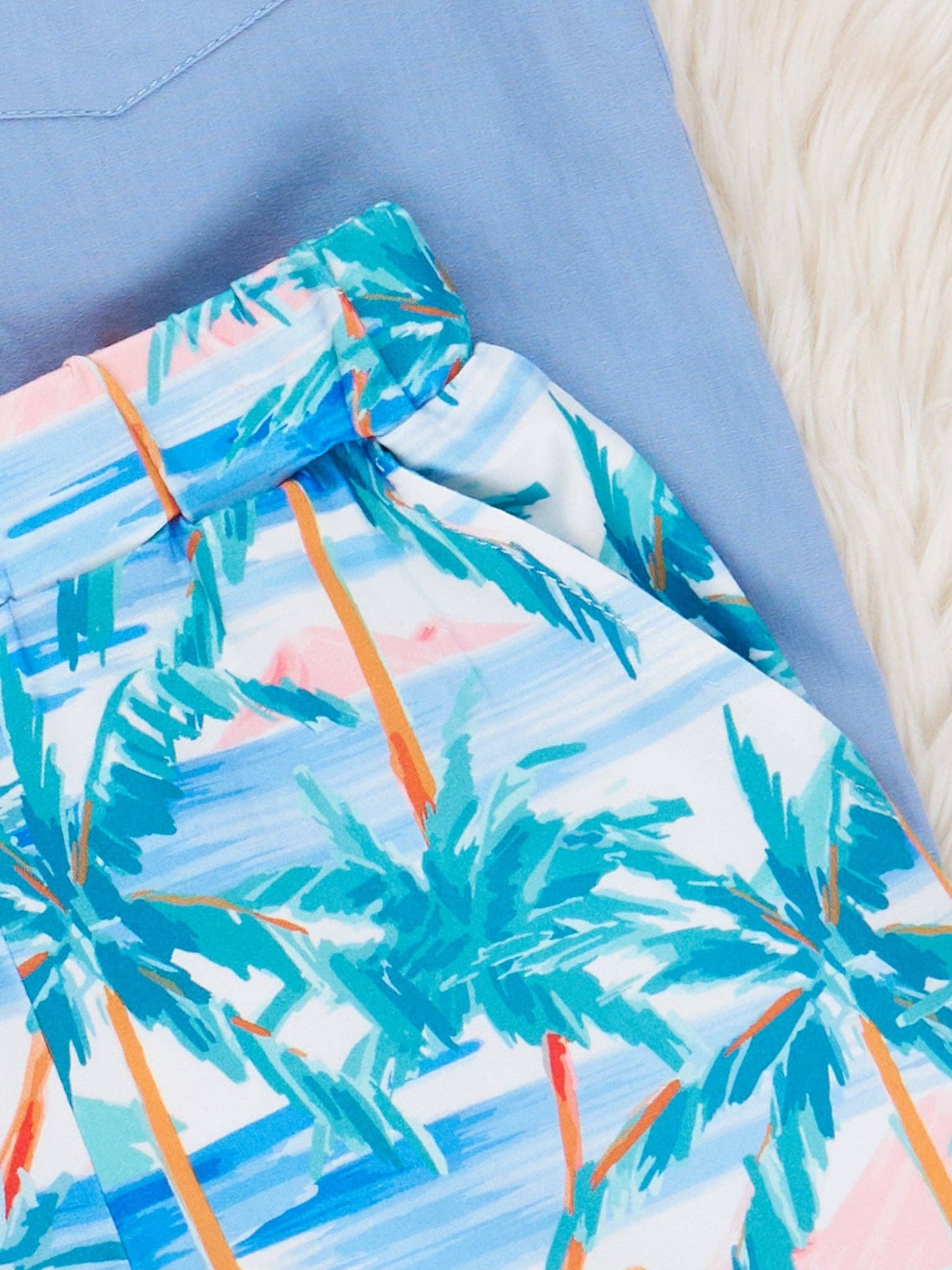 Blue Beach Days Button Up Outfit