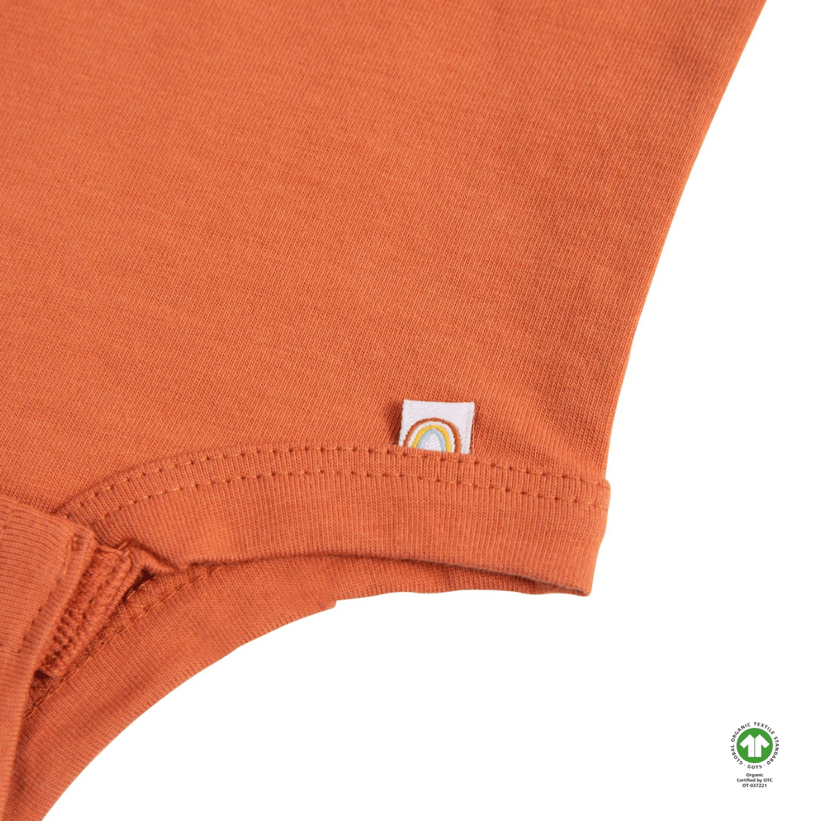 Rust 100% Organic Cotton Bottom-Up Onesie