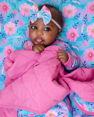 Dreamy Cosmos Mini Quilted Bamboo Baby Blanket