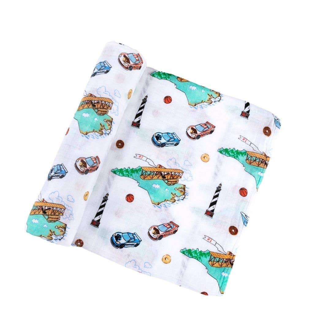 North Carolina Muslin Cotton Baby Swaddle