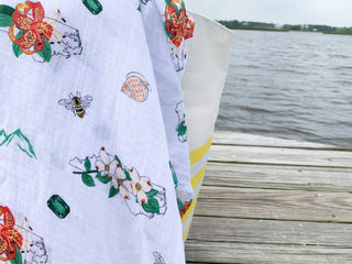 North Carolina Floral Muslin Cotton Baby Swaddle
