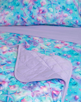 Magical Mermaid Shells Mini Quilted Bamboo Baby Blanket