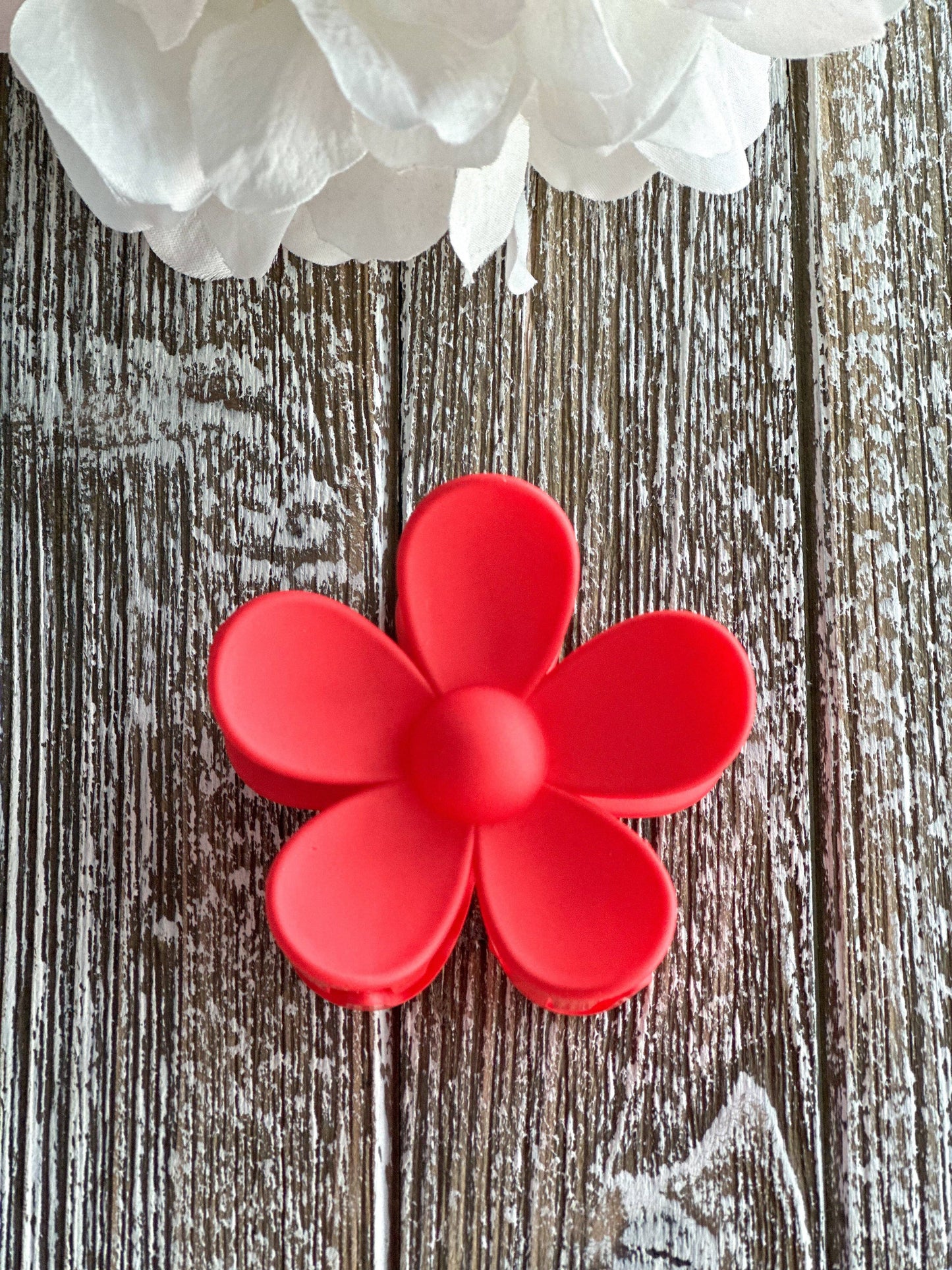 Red Flower Power Hair Clip