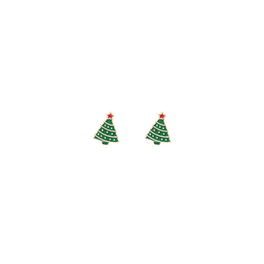Christmas Tree Enamel Post Stud Earring