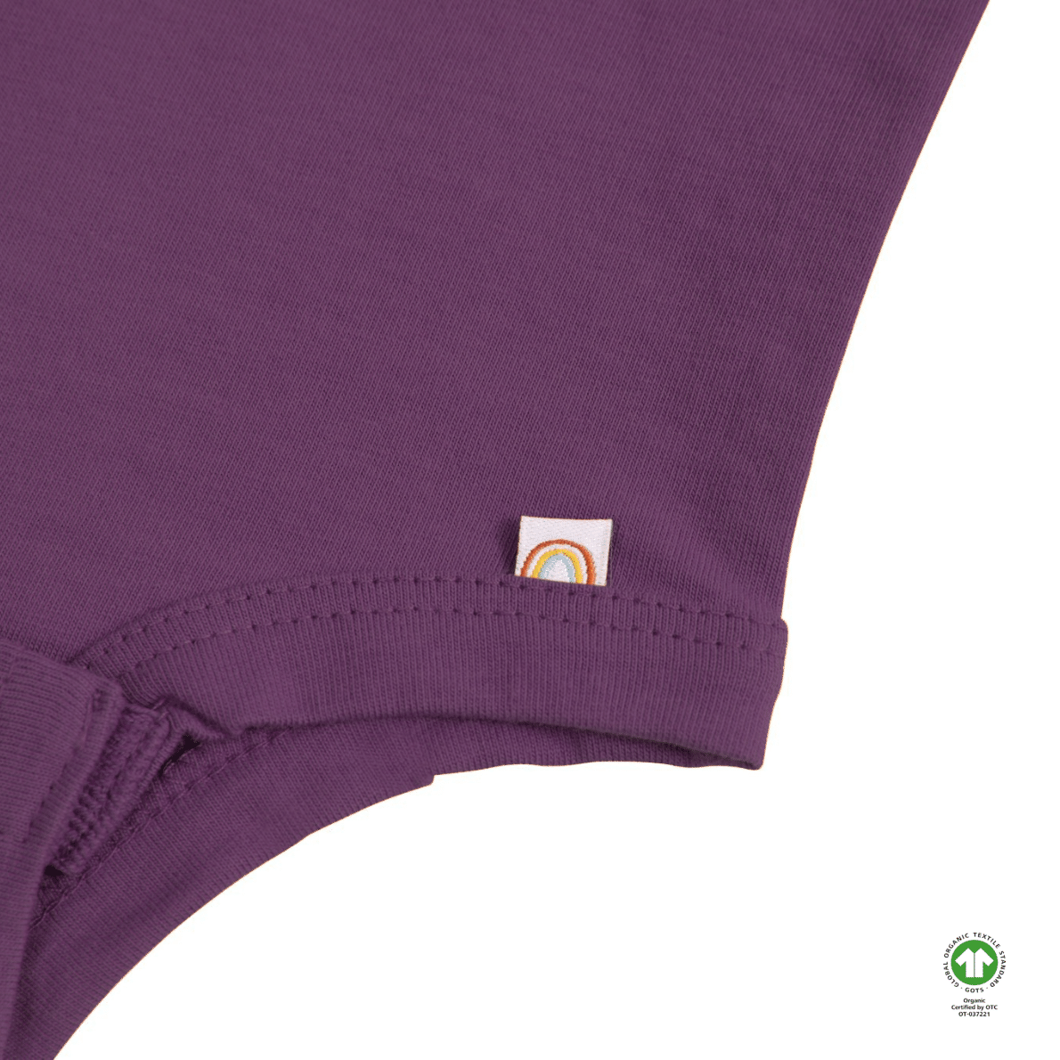 Purple 100% Organic Cotton Bottom-Up Onesie