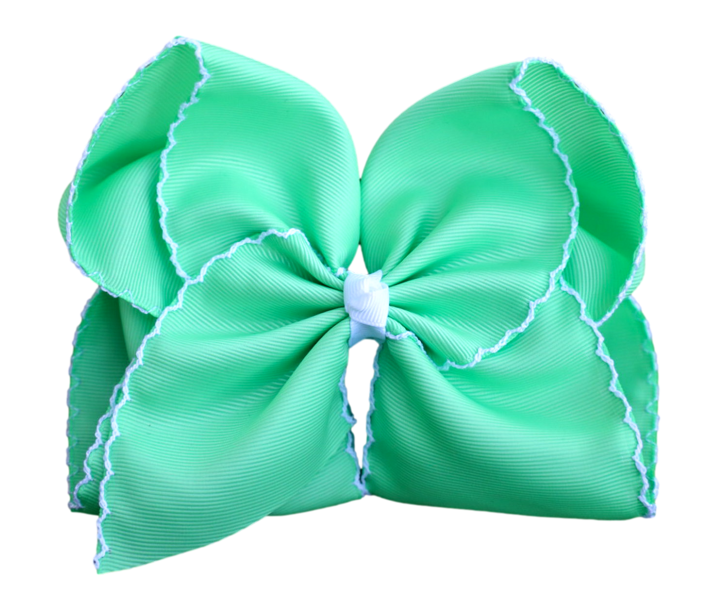 Mint Moon Stitch Hair Bow