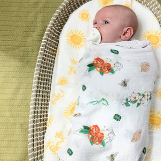 North Carolina Floral Muslin Cotton Baby Swaddle