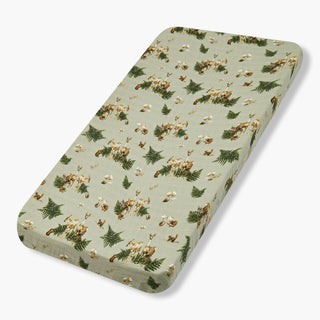 Organic Cotton Crib Sheet Forest Party | Milkbarn