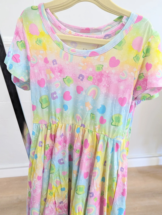 Rainbow Charms Short Sleeve Bamboo Dress