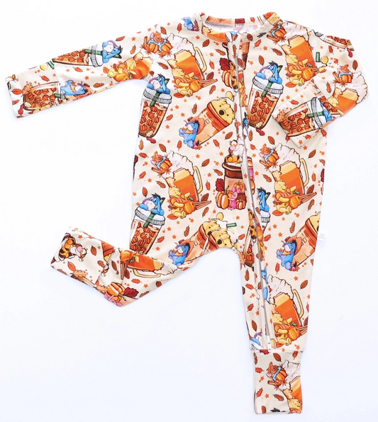 Pooh Brew Bamboo Zipper Romper
