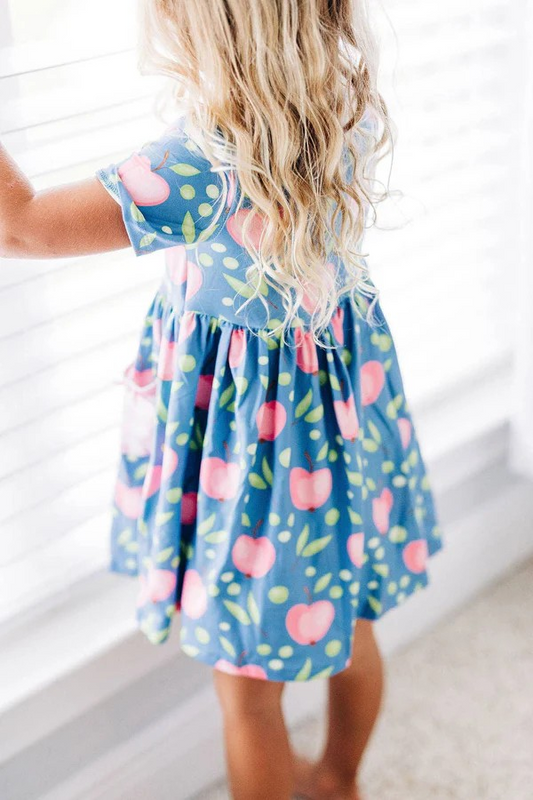 Pink Apples Twirl Dress