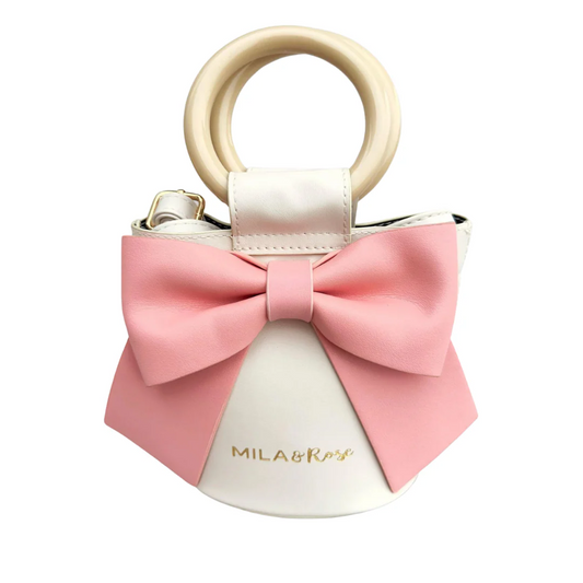 Pink Rose/Coconut Bow Purse