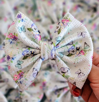 Pansies and Butterflies Savannah Bow