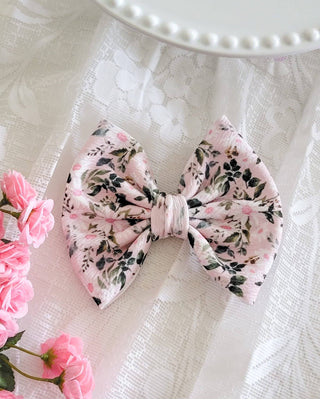 Pink Daisy Floral Savannah Bow