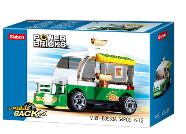 PowerBricks Pull-Back Building Brick Car