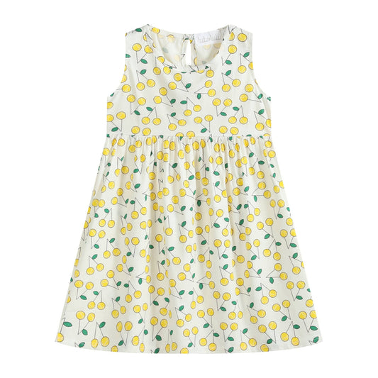 Yellow Cherries Sleeveless Dress