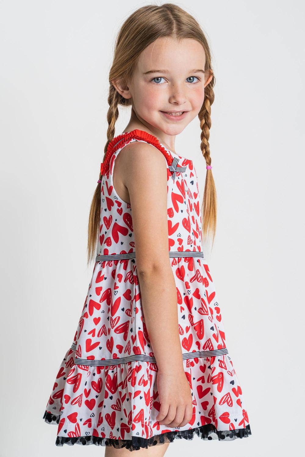 SCONSET DRESS - Spring Summer 23 - WHITE RED Girl: 3 YEARS