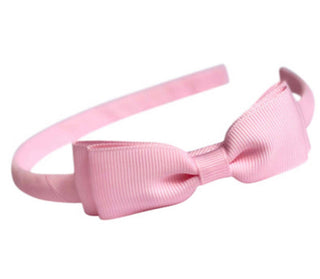 Light Pink Grosgrain Bow Headband