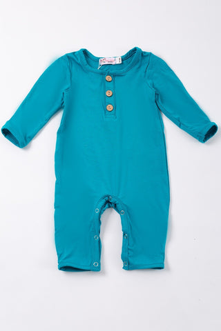 Teal Bamboo Romper