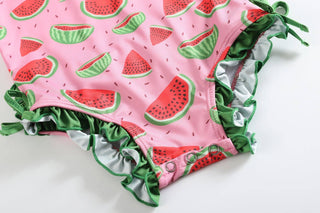 Watermelon Long Sleeve Ruffle Swimsuit - Lil Cactus