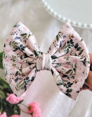 Pink Daisy Floral Savannah Bow