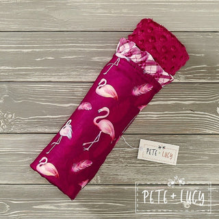 Plaid Flamingo Minky Blanket