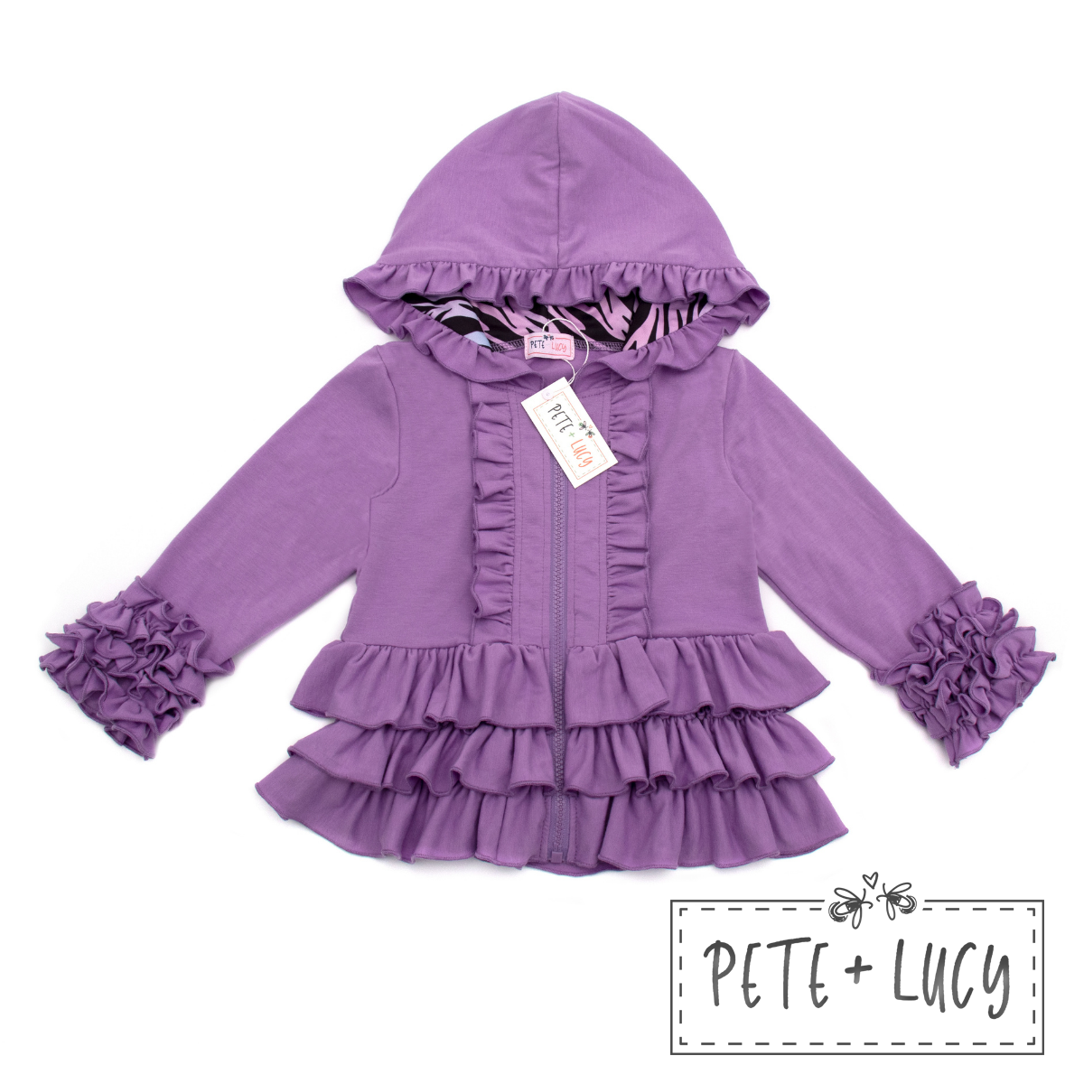 Light Purple Zebra Hooded Jacket