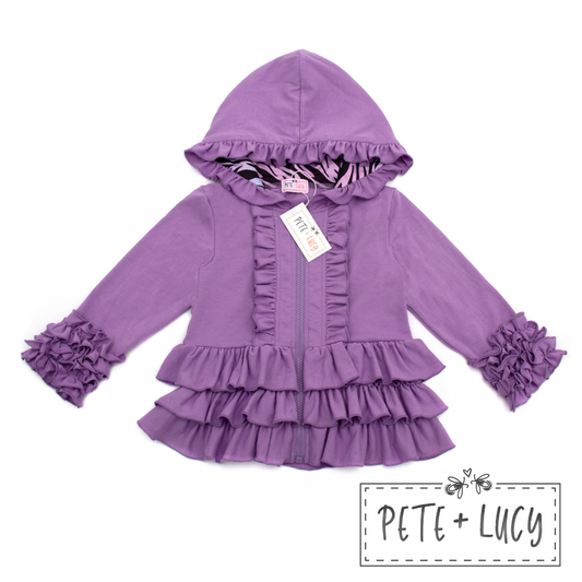Light Purple Zebra Hooded Jacket