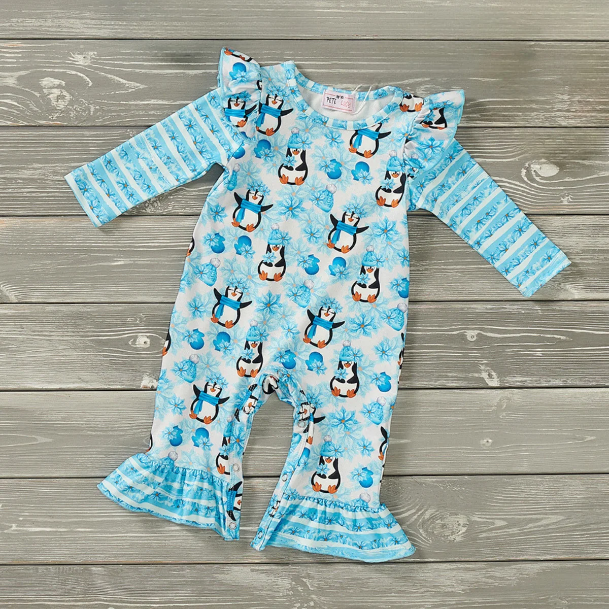 Playful Penguin Girls Romper
