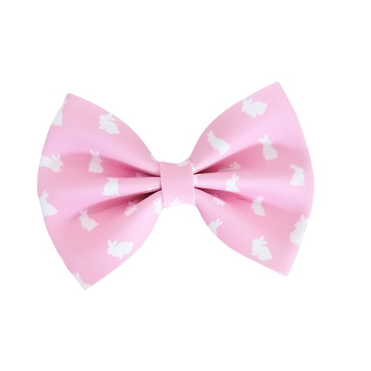 Luna Hair Bow | Vegan Leather Bow | Cream Bunnies