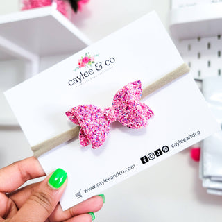 Mini Remi Hair Bow | Newborn Baby Bow | Think Pink