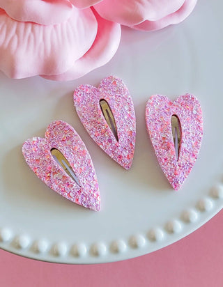 Heart Snap Clip-Lover Girl Glitter
