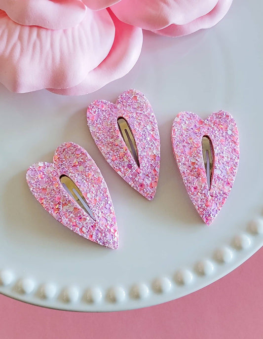 Heart Snap Clip-Lover Girl Glitter