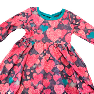 Teal Hearts Dress
