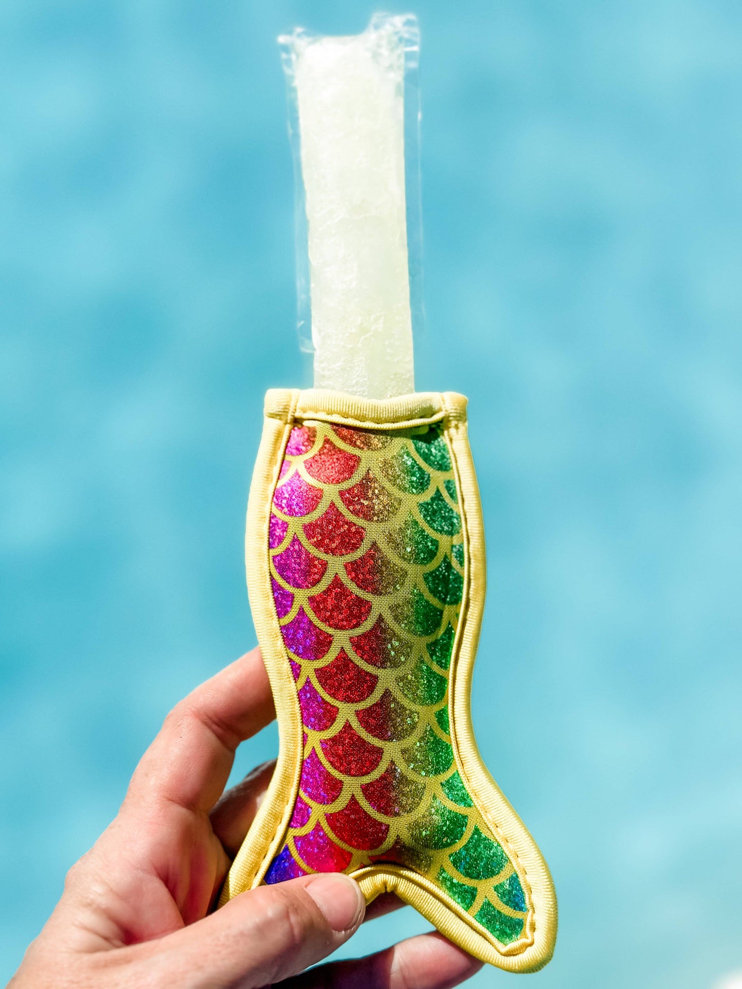 "Yellow Rainbow Mermaid" Neoprene Popsicle Holder