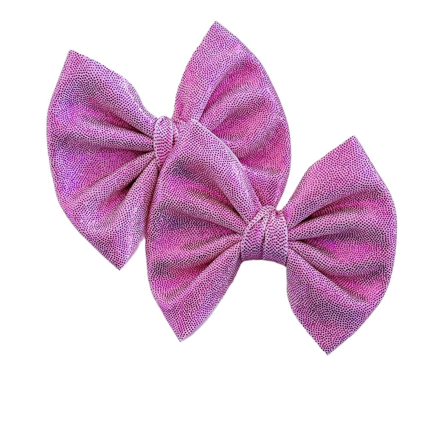 Holographic Pink Savannah Bow Piggies Set